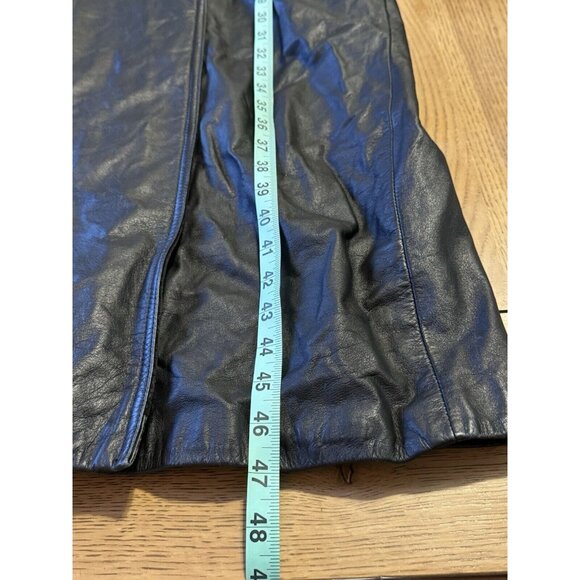 Vintage Pelle Studio Black Leather Trench Coat Full Length Long Duster Jacket‎ - Picture 4 of 16